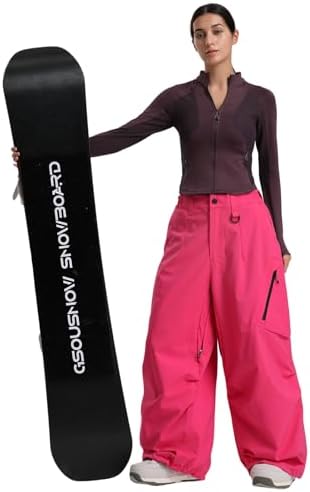 GSOU SNOW Womens Mens Snowboard Pants Baggy Snow Ski Pants for Snowsports