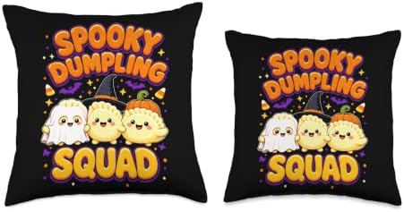 Squishy Kawaii Dumpling Spooky Squad Cute Halloween Kids Throw Pillow