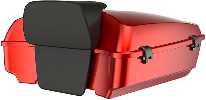 Advanblack Road Glide Tour Trunk Pack Whiskey Fire Chopped Tour Trunk Pack Backrest Pad for '97-'25 Harley Touring Road King Street Glide Electra Glide CVO models