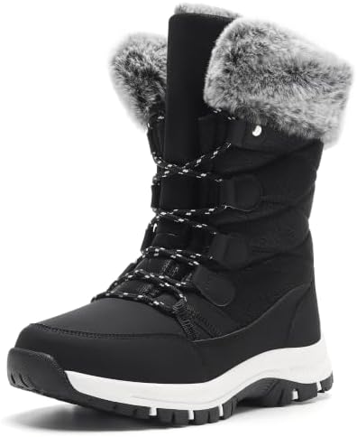 Women's Snow Boots Warm Fur Lined Anti-Slip Winter Outdoor Shoes