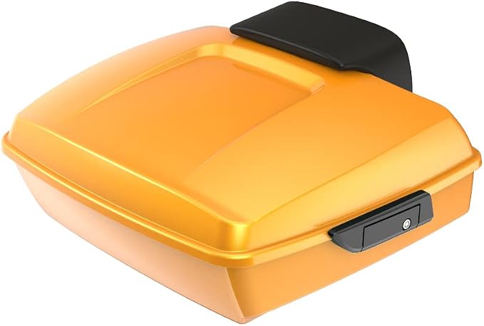 Advanblack Road Glide Tour Trunk Pack Chrome Yellow Pearl Chopped Tour Trunk Pack Backrest Pad for '97-'25 Harley Touring Road King Street Glide Electra Glide CVO models