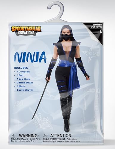 Spooktacular Creations Halloween Ninja Costume for Women with Ninja Mask for Adult Halloween Costume Party