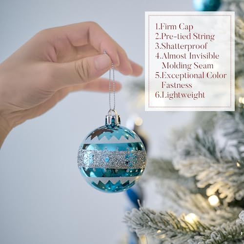 Valery Madelyn 100ct Christmas Tree Decorations Ball Ornaments Set Medium