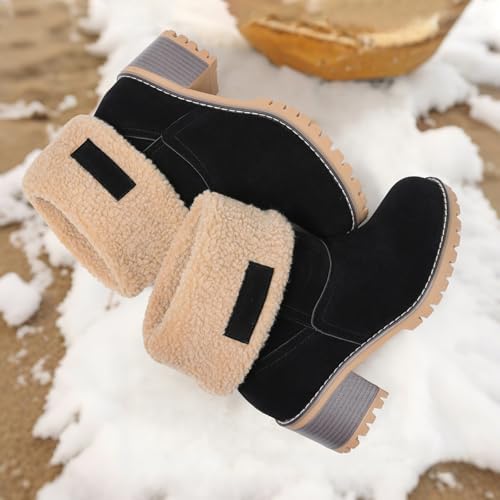 AOSPHIRAYLIAN Snow Boots Women Fur Lined Winter Boots Slip on Warm Shoes