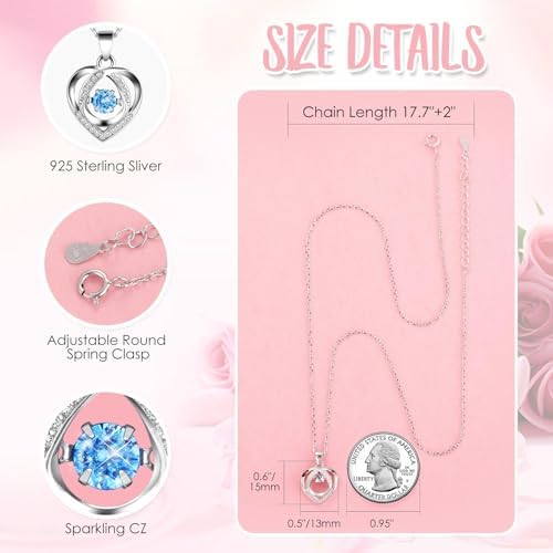 ADDWel Preserved Rose Gift Box with 925 Sterling Silver Necklace for Her