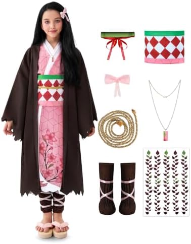 Spooktacular Creations Halloween Ninja Costumes for Kids, Girls Kimono Set, Toddlers Pink Anime Outfit