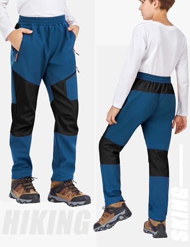 Kids Winter Pants Boys Snow Trousers Waterproof Fleece Lined