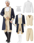 Mens Hamilton Costume 5PCS Colonial Washington Costume Adult Outfit