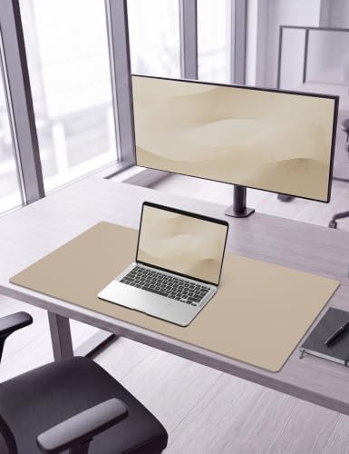 Leather Desk Pad Protector, 31.5" x 15.7", Eggshell Desk Mat