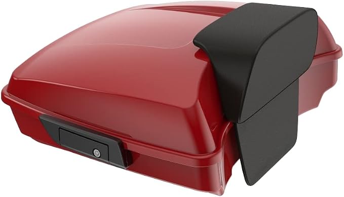 Advanblack Road Glide Tour Trunk Pack Redline Red Razor Tour Trunk Pack Backrest Pad for '97-'25 Harley Touring Road King Street Glide Electra Glide CVO models