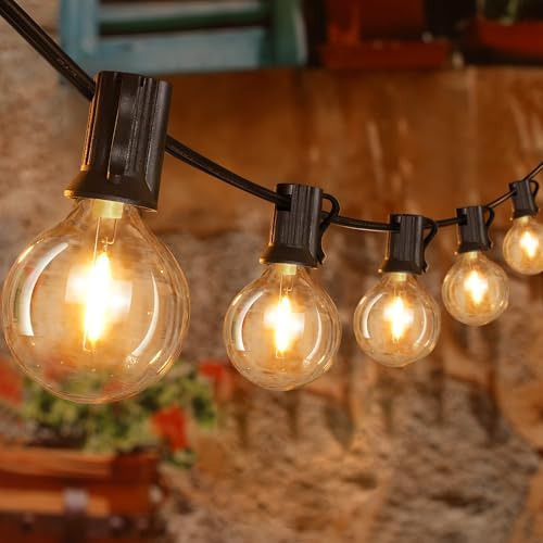 Ollny Outdoor String Lights, 50FT LED Patio Lights Waterproof Plug in