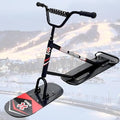 Snow Scooter Sled with 360° Spinning Ski Boards, High-Strength Aluminum Chassis & Maple Wood Platform for Family Fun and Snow Adventures, All Skill Levels