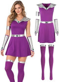Women's Halloween Purple Hero Costume Set