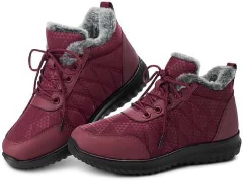 SHIBEVER Winter Snow for Boots Women: Warm Ankle Boots Non-Slip Traction