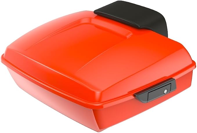 Advanblack 2026 Road Glide Tour Trunk Pack Blood Orange Chopped Tour Trunk Pack Backrest Pad for '97-'26 Harley Touring Road King Street Glide Electra Glide CVO models