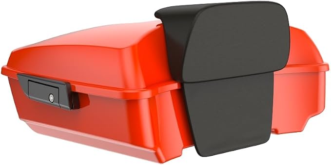 Advanblack 2026 Road Glide Tour Trunk Pack Blood Orange Chopped Tour Trunk Pack Backrest Pad for '97-'26 Harley Touring Road King Street Glide Electra Glide CVO models