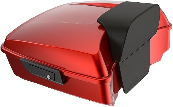Advanblack Road Glide Tour Trunk Pack Whiskey Fire Chopped Tour Trunk Pack Backrest Pad for '97-'25 Harley Touring Road King Street Glide Electra Glide CVO models