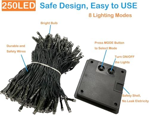 KAQ 4pack 400LED Solar String Lights Outdoor Waterproof Multicolor