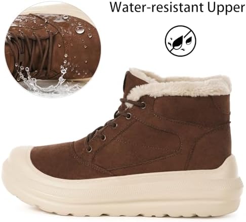 Eagsouni Womens Snow Boots Suede Leather Winter Shoes