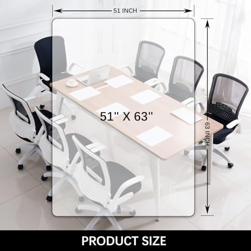 Kuyal Clear Chair mat for Hardwood Floor, 51 x 63 inches