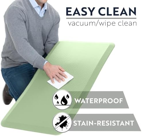 KANGAROO Cushioned Anti Fatigue Kitchen Mats for Floor, 17x24 Sage Green