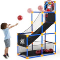 JOYIN Arcade Basketball Game Set with 4 Balls and Hoop for Kids 3+ Years Old Indoor Outdoor Sport Play - Easy Set Up - Air Pump Included - Ideal for Competition