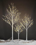 LIGHTSHARE LED Birch Tree Light Set - 4ft, 6ft, 8ft Trees with Warm White Lights - Indoor Outdoor Christmas Wedding Party Decorations (3-Pack)