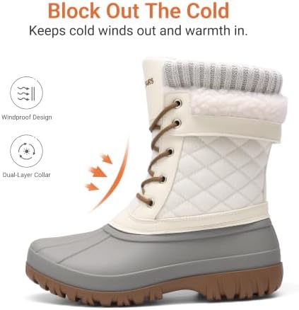 DREAM PAIRS Women's Winter Snow Boots - Classic Duck Boots