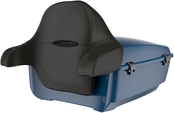 Advanblack Road Glide Tour Trunk Pack Reef Blue King Tour Trunk Pack Luggage +Wrap-Around Backrest Pad for '97-'25 Harley Touring Road King Street Glide Electra Glide CVO Models