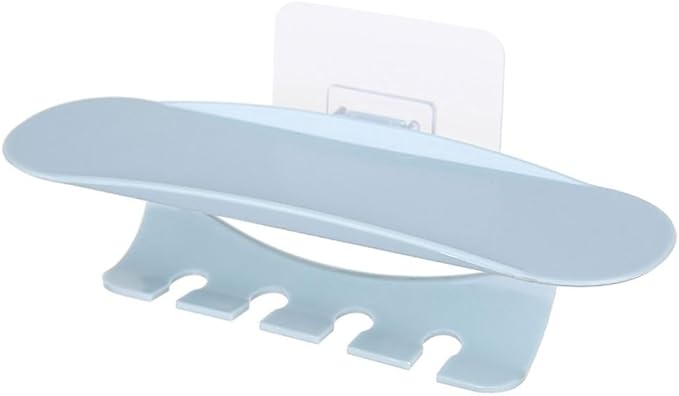 Toothbrush Rack Hanging Toothbrush Holder without Punching Toothpaste Holder Blue Pink Storage Rack Suitable for Bathroom and Kitchen Bathroom Toothbrush Holder(B), S18cm