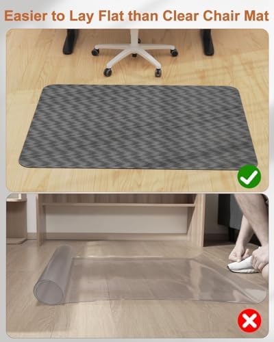 Blvornl Ultra Large Office Chair Mat for Hardwood Floor, Rolling Chair Mat for Hard Wood, Large Anti-Slip Hard Floor Protector, Heavy Duty Computer Desk Rug for Office and Home 47.2"*60" Deep Grey
