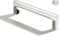 khtumeware 2 Pack 2-1/2 inch(64mm) Hole Center Polished Nickel Cabinet Pulls Solid Heavy-Duty Square Cabinet Handles Drawer Pulls Kitchen Cabinet Hardware Kitchen Handle