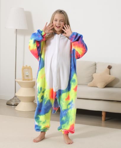 Animal Onesie Pajamas for Kids, Soft Flannel Halloween Cosplay Costume for Boys Girls