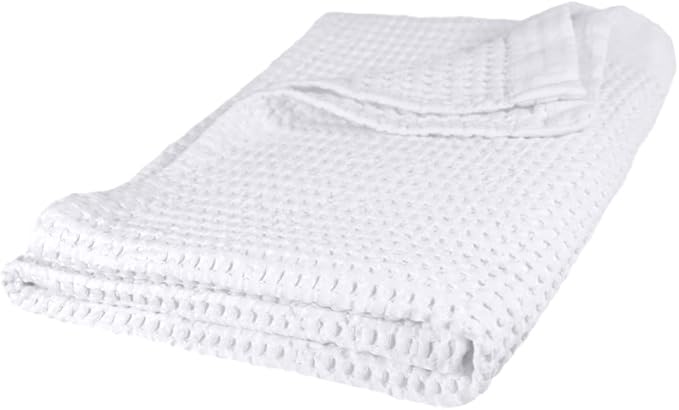 GILDEN TREE Waffle Bath Sheet Quick Dry Towel, Thin Luxury Bath Towels, Bath Sheets 40x80 Large Bath Towels, Modern Style (White)