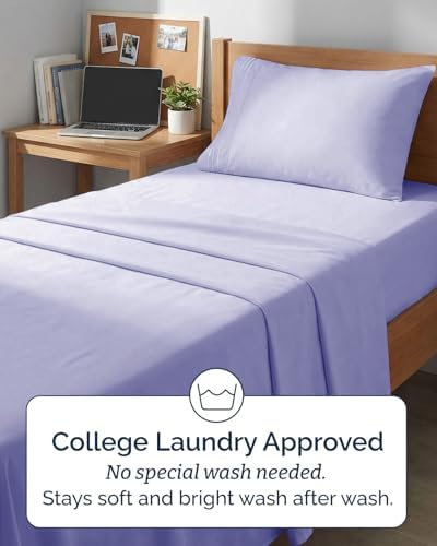 Twin XL Size 3 Piece Sheet Set - Breathable & Cooling Sheets - Lavender