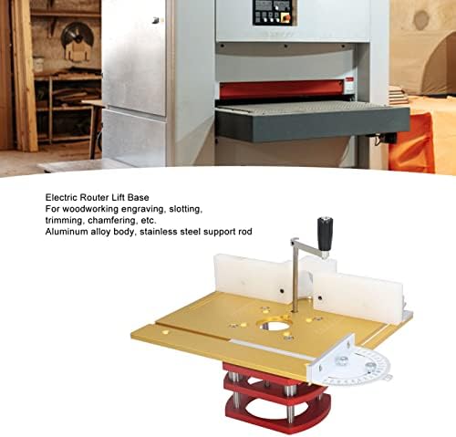 Router, Router Table System Router Plate Insert Router Table Plate Insert, Router Kit Manual Lifting Router System Kit with 2 Dust Collection Ports (Gold)