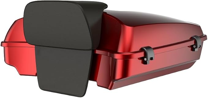 Advanblack Road Glide Tour Trunk Pack Heirloom Red Fade Razor Tour Trunk Pack Backrest Pad for '97-'25 Harley Touring Road King Street Glide Electra Glide CVO models