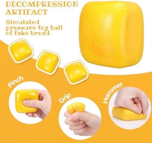 Meooeck 12 Pcs Butter Toast Fidget Balls for Adults Party Favors