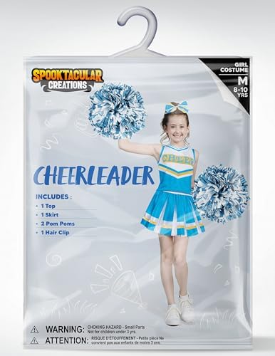 Spooktacular Creations Halloween Girl Cheerleader Costume, Cheer Uniform Set, Cheerleading Outfit for Halloween DressUp Party
