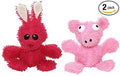 MIGHTY® Medium Microfiber Balls: 2 Pack Pig Rabbit Dog Toys | Ultra Durable Plush Toy with Multiple Layers & Reinforced Seams , Washable and Floats , Mighty® Construction