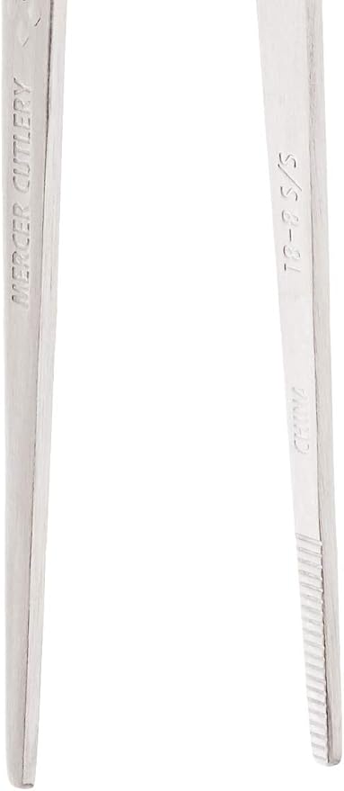 Mercer Culinary 18-8 Stainless Steel Precision Plus Chef Plating Tong, Straight,9-3/8 Inch