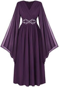 Scarlet Darkness Women's Renaissance Costume V Neck Medieval Fairy Dresses