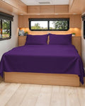 Short Queen Size 4 Piece Bed Sheet Set - RV Short Queen Sheets - Purple