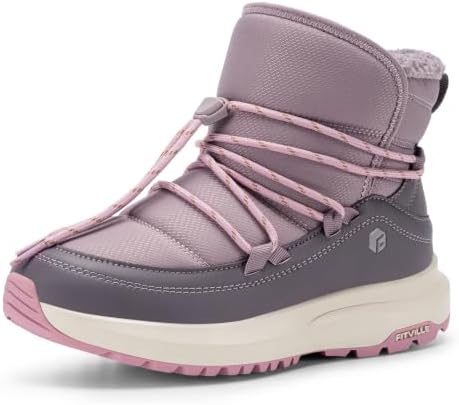 FitVille Wide Width Snow Boots for Women Slip On Fur Lined Ankle Booties