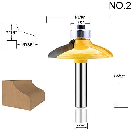 LEATBUY 1/4-Inch Shank Door&Drawer Front Edging Router Bit Set 4 PCS, Woodworking Milling Cutter Tools, Carbide CNC Router Grooving Mill Tool Router Bits Sets (Panel)