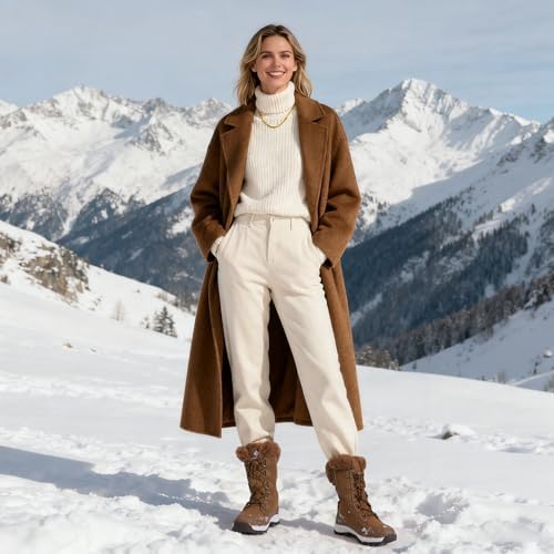 DREAM PAIRS Women's Waterproof Mid Calf Snow Boots