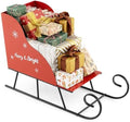 Tangkula Metal Christmas Santa Sleigh Basket, Xmas Santa’s Gift Storage Sleigh, Festive Decorative Sleigh Cart, Holiday Decoration for Home Office Carnival