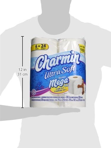 Charmin Ultra Soft Toilet Paper 6 Mega Rolls = 24 Regular Rolls
