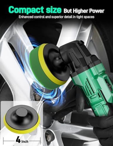 KIMO 20V Cordless Polisher, 24PCS Car Buffers & Polishers Kit for Detailing