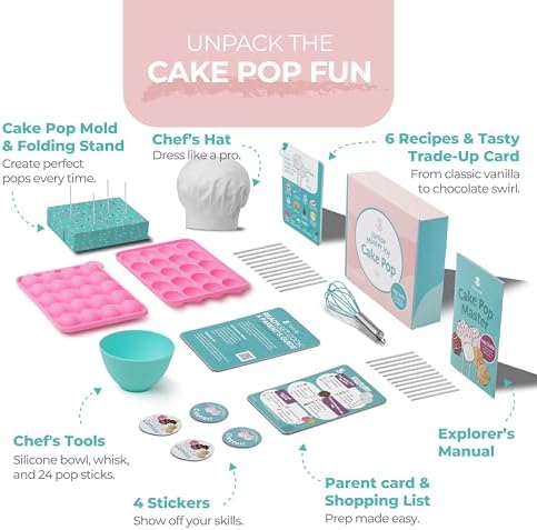 Tovla Jr. Kids Cake Pop Maker Kit | Real Reusable Baking Tools | Ages 6-12